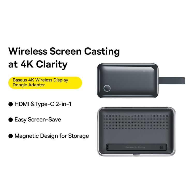Baseus 4K Wireless Display Dongle Adapter(Grey)