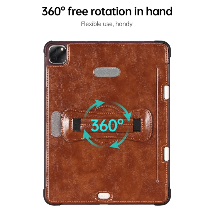 For iPad Air 4 / Air 5 360 Degree Rotation Handheld Leather Back Tablet Case with Pencil Slot