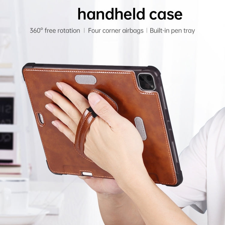 For iPad Air 4 / Air 5 360 Degree Rotation Handheld Leather Back Tablet Case with Pencil Slot