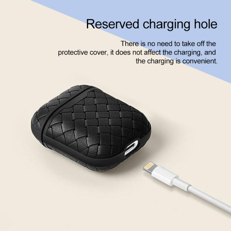 For AirPods 1 / 2 Weave Texture TPU Wireless Earphone Protective Case