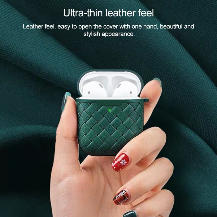 For AirPods 1 / 2 Weave Texture TPU Wireless Earphone Protective Case