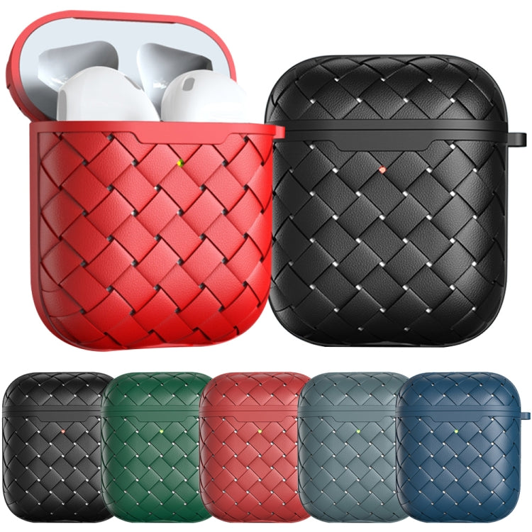 For AirPods 1 / 2 Weave Texture TPU Wireless Earphone Protective Case