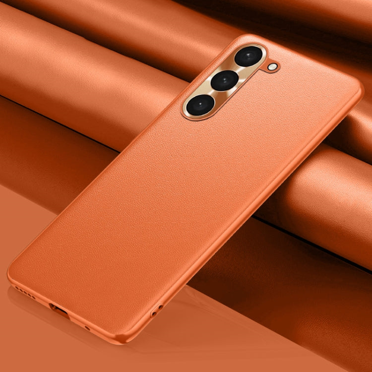 For Samsung Galaxy S23+ 5G Plain Skin Leather Phone Case