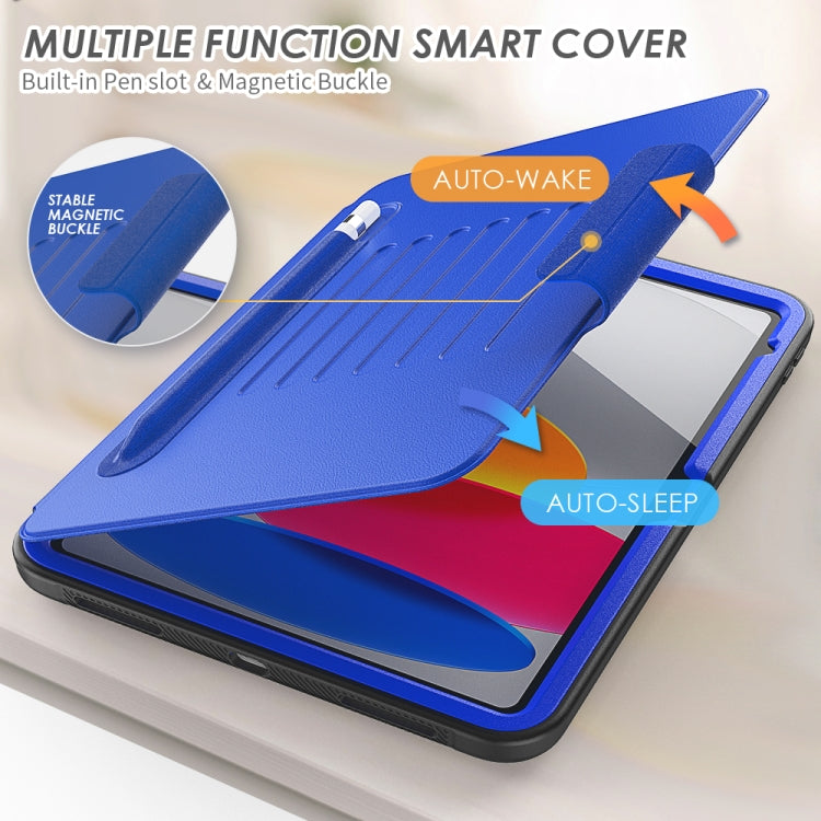 For iPad 10th Gen 10.9 2022 PC + TPU + PU Protective Tablet Case with Pen Slot / Sleep / Wake-up Function