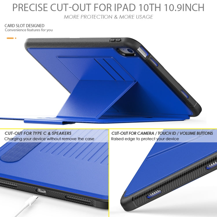 For iPad 10th Gen 10.9 2022 PC + TPU + PU Protective Tablet Case with Pen Slot / Sleep / Wake-up Function