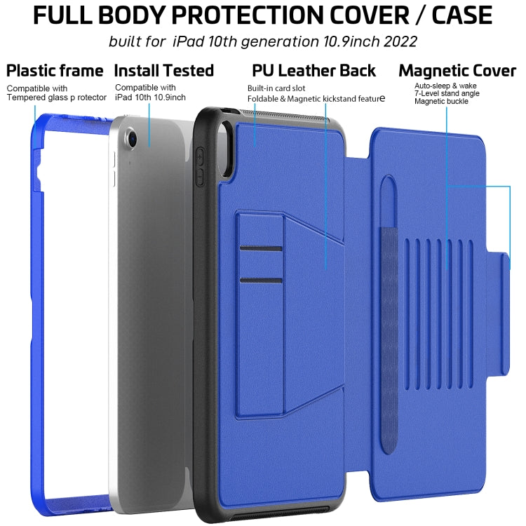 For iPad 10th Gen 10.9 2022 PC + TPU + PU Protective Tablet Case with Pen Slot / Sleep / Wake-up Function