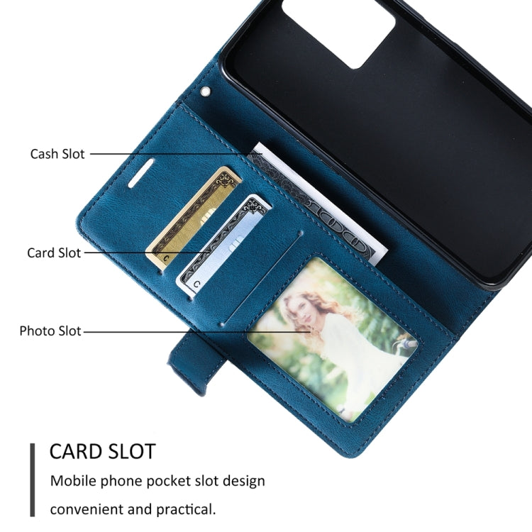 For OPPO A57 2022 Skin Feel Splicing Leather Phone Case