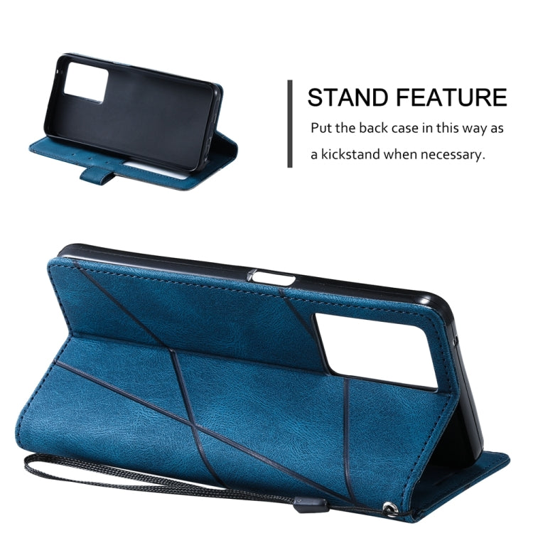 For OPPO A57 2022 Skin Feel Splicing Leather Phone Case