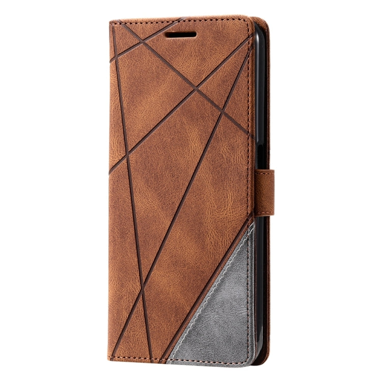 For OPPO A57 2022 Skin Feel Splicing Leather Phone Case