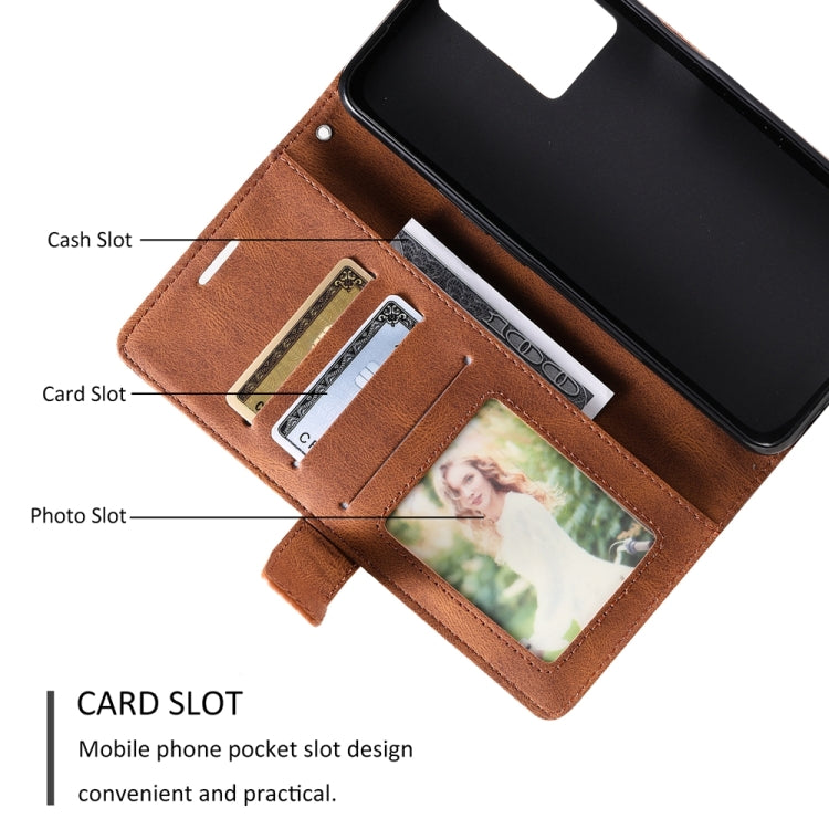 For OPPO A57 2022 Skin Feel Splicing Leather Phone Case