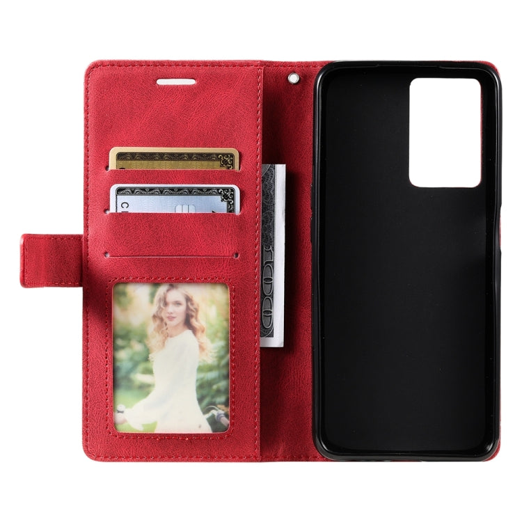 For OPPO A57 2022 Skin Feel Splicing Leather Phone Case