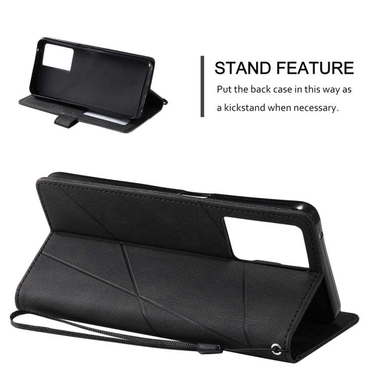 For OPPO A57 2022 Skin Feel Splicing Leather Phone Case