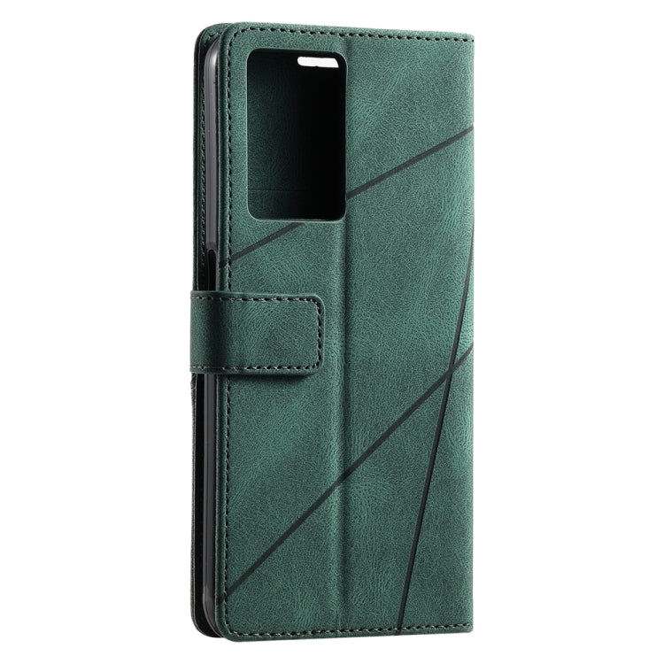 For OPPO A57 2022 Skin Feel Splicing Leather Phone Case