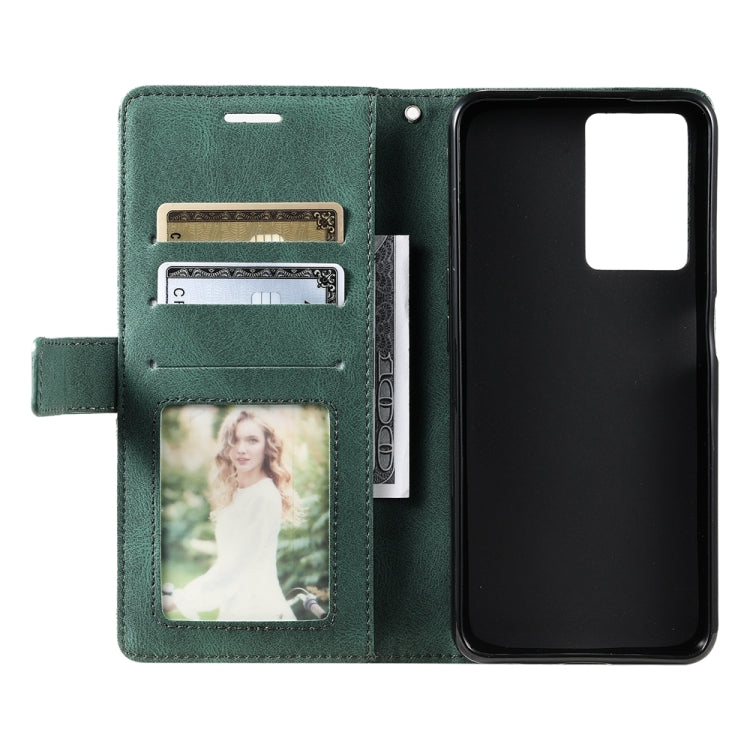 For OPPO A57 2022 Skin Feel Splicing Leather Phone Case