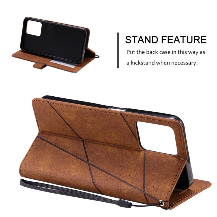 For Realme C30 4G Skin Feel Splicing Leather Phone Case