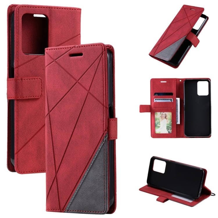 For Realme C30 4G Skin Feel Splicing Leather Phone Case