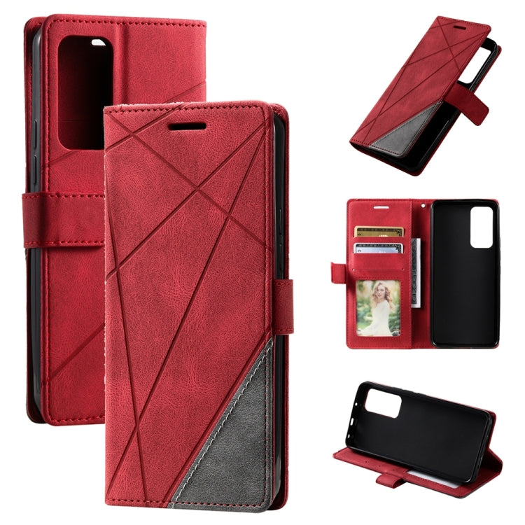For Xiaomi Redmi 11 Prime 4G Skin Feel Splicing Leather Phone Case