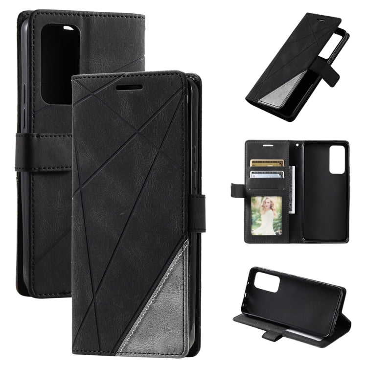 For Xiaomi Redmi 11 Prime 4G Skin Feel Splicing Leather Phone Case