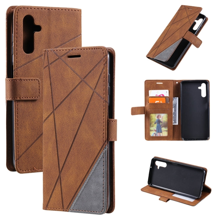 For Samsung Galaxy A14 5G Skin Feel Splicing Leather Phone Case
