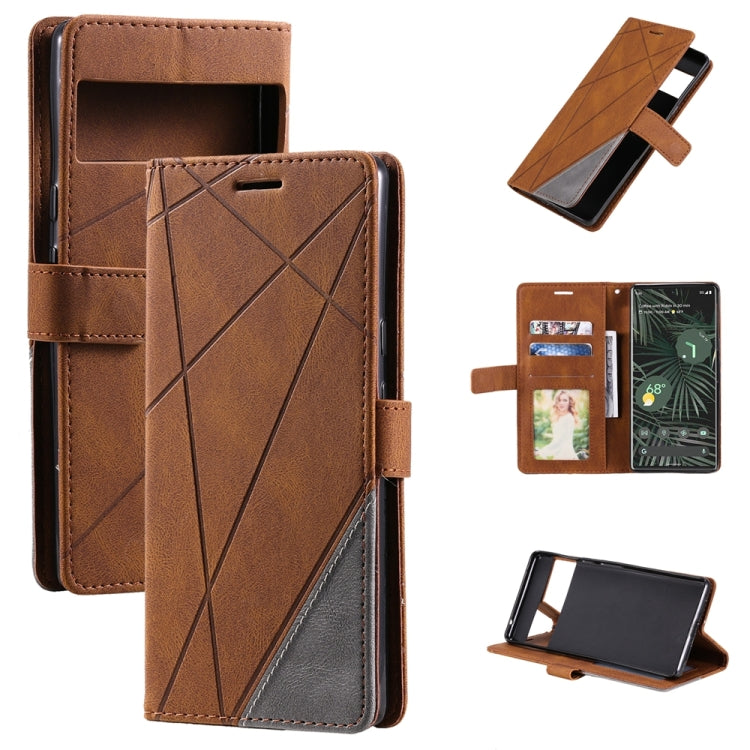For Google Pixel 7 Pro Skin Feel Splicing Leather Phone Case