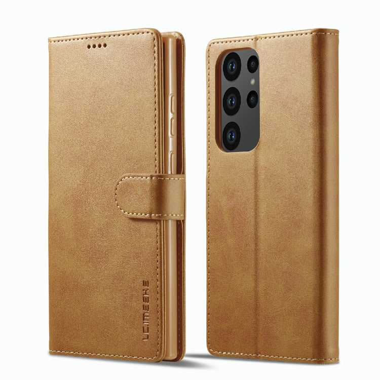 For Samsung Galaxy S23 Ultra 5G LC.IMEEKE Calf Texture Horizontal Flip Leather Phone Case