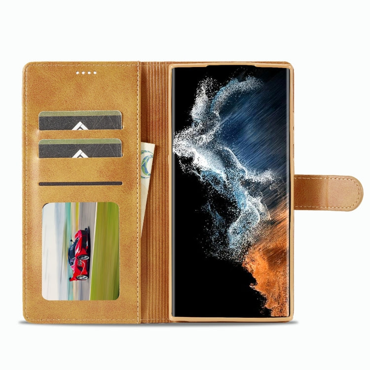 For Samsung Galaxy S23 Ultra 5G LC.IMEEKE Calf Texture Horizontal Flip Leather Phone Case