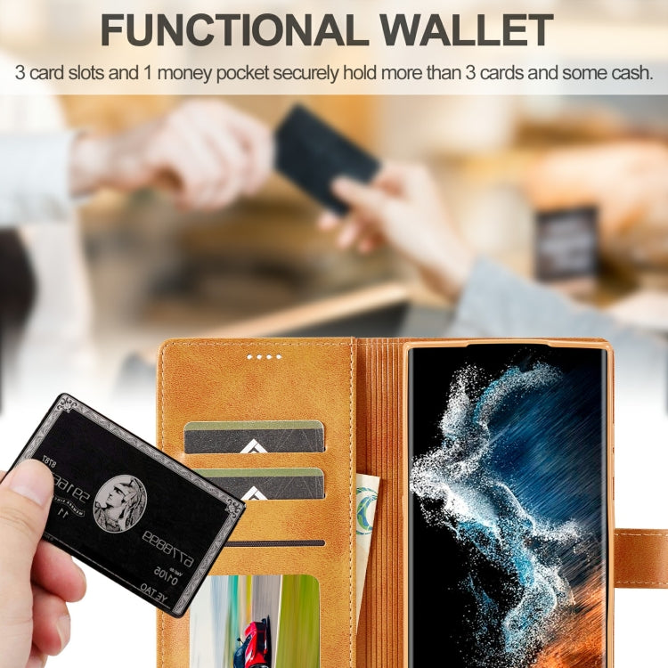 For Samsung Galaxy S23 Ultra 5G LC.IMEEKE Calf Texture Horizontal Flip Leather Phone Case