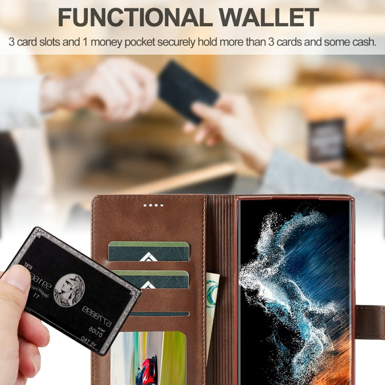 For Samsung Galaxy S23 Ultra 5G LC.IMEEKE Calf Texture Horizontal Flip Leather Phone Case