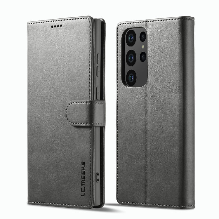 For Samsung Galaxy S23 Ultra 5G LC.IMEEKE Calf Texture Horizontal Flip Leather Phone Case
