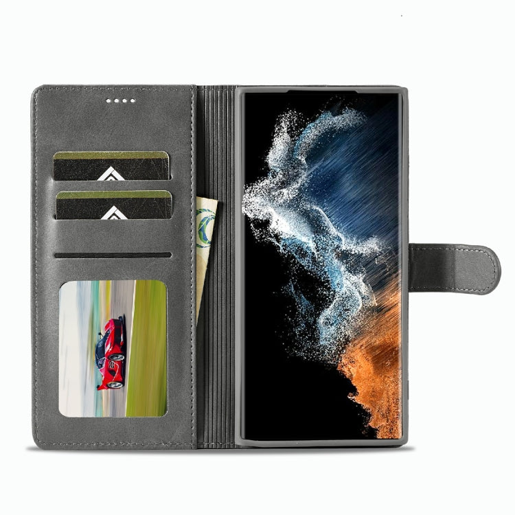 For Samsung Galaxy S23 Ultra 5G LC.IMEEKE Calf Texture Horizontal Flip Leather Phone Case