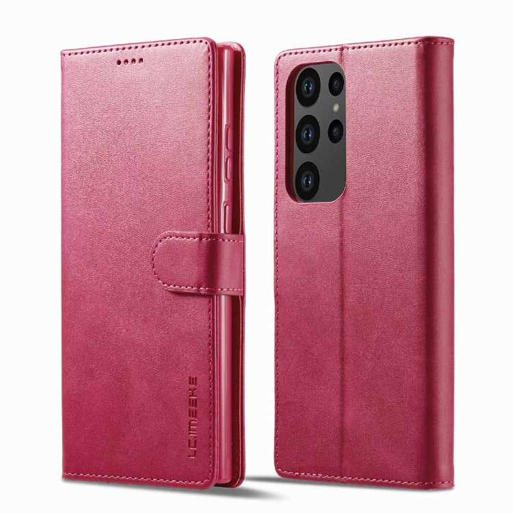 For Samsung Galaxy S23 Ultra 5G LC.IMEEKE Calf Texture Horizontal Flip Leather Phone Case