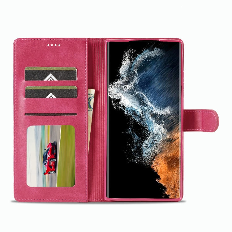 For Samsung Galaxy S23 Ultra 5G LC.IMEEKE Calf Texture Horizontal Flip Leather Phone Case