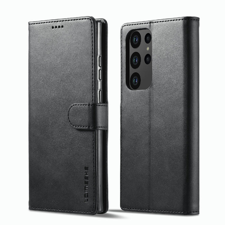 For Samsung Galaxy S23 Ultra 5G LC.IMEEKE Calf Texture Horizontal Flip Leather Phone Case