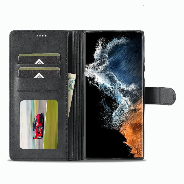 For Samsung Galaxy S23 Ultra 5G LC.IMEEKE Calf Texture Horizontal Flip Leather Phone Case
