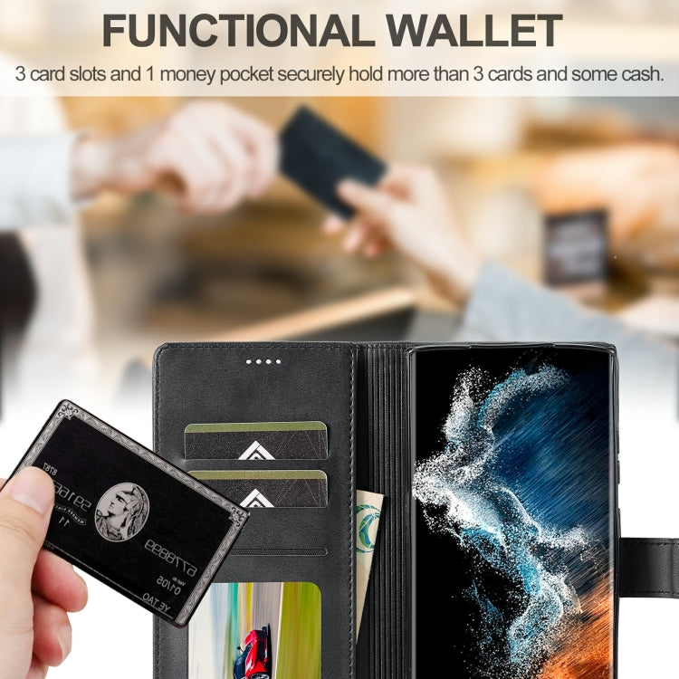 For Samsung Galaxy S23 Ultra 5G LC.IMEEKE Calf Texture Horizontal Flip Leather Phone Case