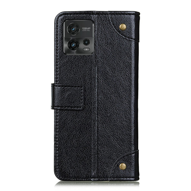 For Motorola Moto G72 Copper Buckle Nappa Texture Flip Leather Phone Case