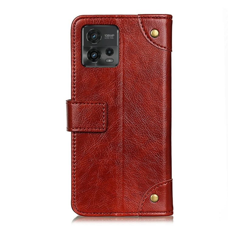For Motorola Moto G72 Copper Buckle Nappa Texture Flip Leather Phone Case