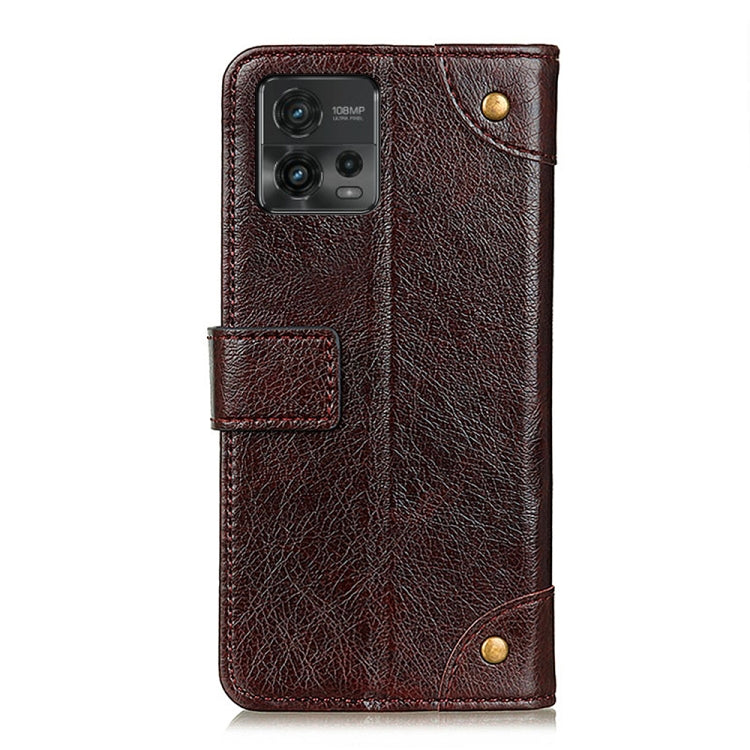For Motorola Moto G72 Copper Buckle Nappa Texture Flip Leather Phone Case