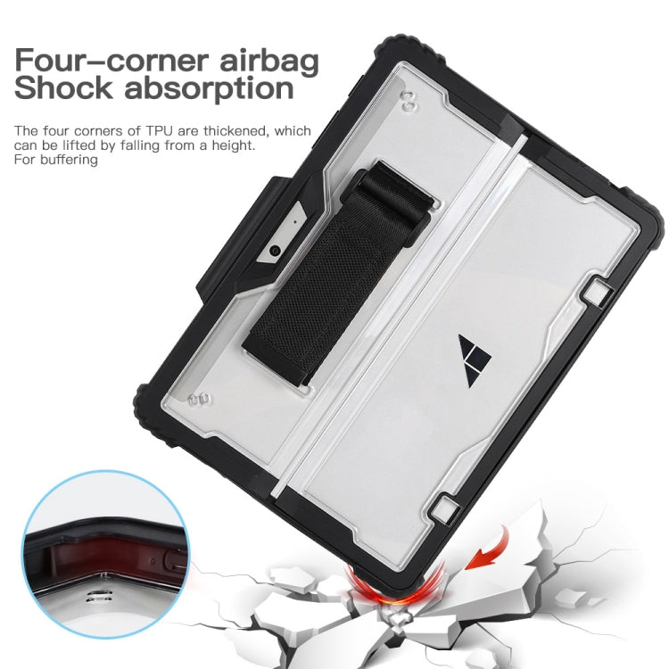 For Microsoft Surface Pro 9 Acrylic Transparent LaptopCase with Shoulder Strap(Black)
