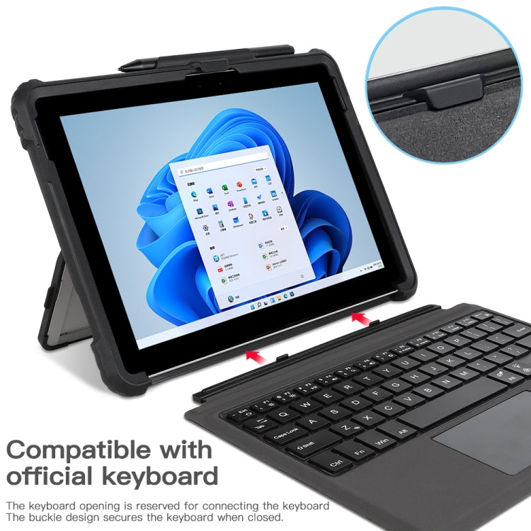 For Microsoft Surface Pro 9 Acrylic Transparent LaptopCase with Shoulder Strap(Black)