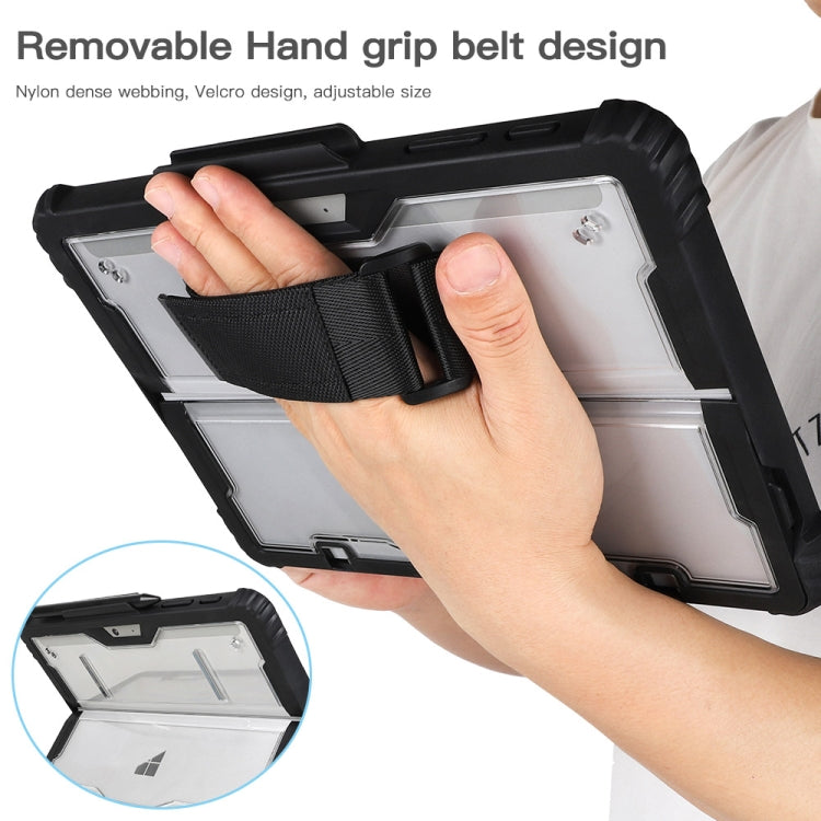For Microsoft Surface Pro 9 Acrylic Transparent LaptopCase with Shoulder Strap(Black)