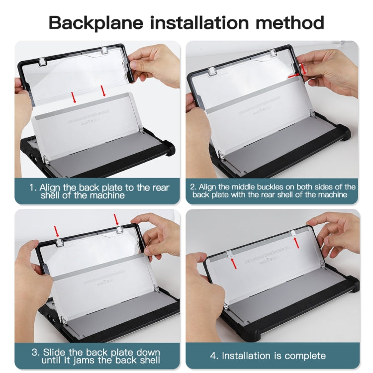 For Microsoft Surface Pro 9 Acrylic Transparent LaptopCase with Shoulder Strap(Black)