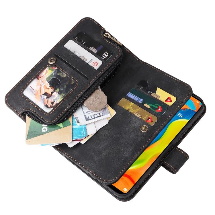 For Huawei P30 Lite Multifunctional Card Slot Zipper Wallet Leather Phone Case