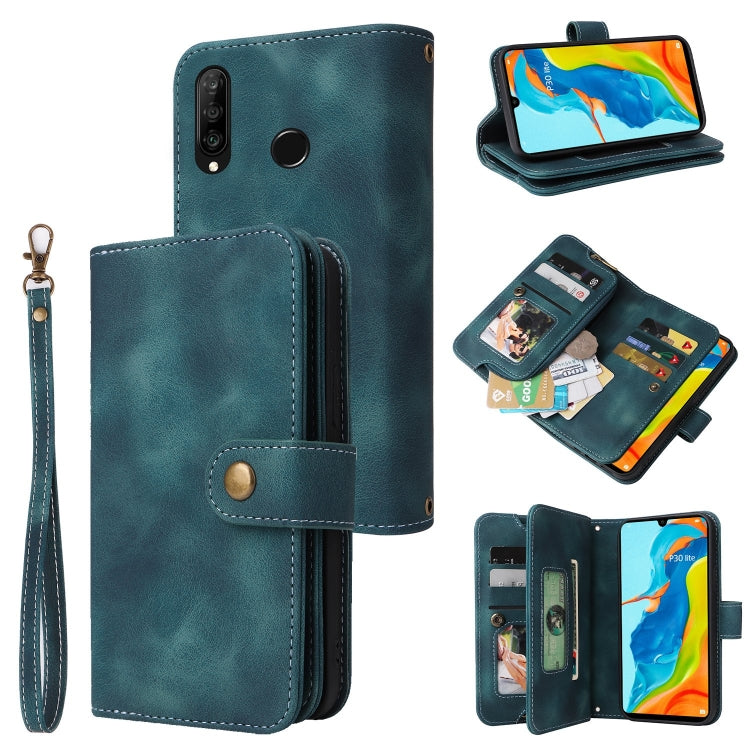 For Huawei P30 Lite Multifunctional Card Slot Zipper Wallet Leather Phone Case