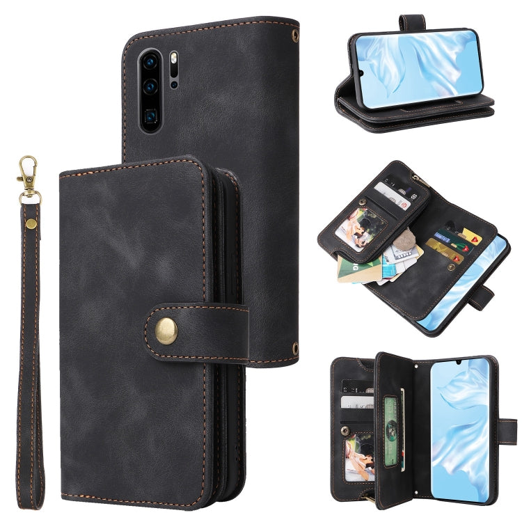 For Huawei P30 Pro Multifunctional Card Slot Zipper Wallet Leather Phone Case