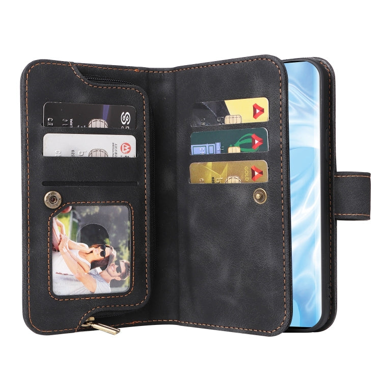 For Huawei P30 Pro Multifunctional Card Slot Zipper Wallet Leather Phone Case