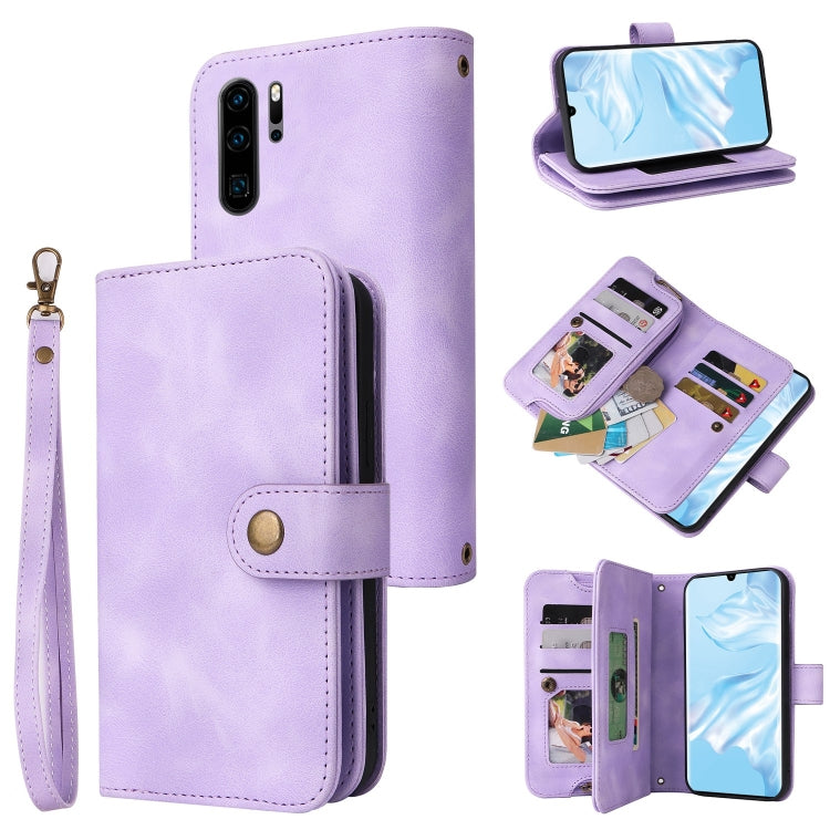 For Huawei P30 Pro Multifunctional Card Slot Zipper Wallet Leather Phone Case