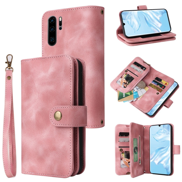 For Huawei P30 Pro Multifunctional Card Slot Zipper Wallet Leather Phone Case