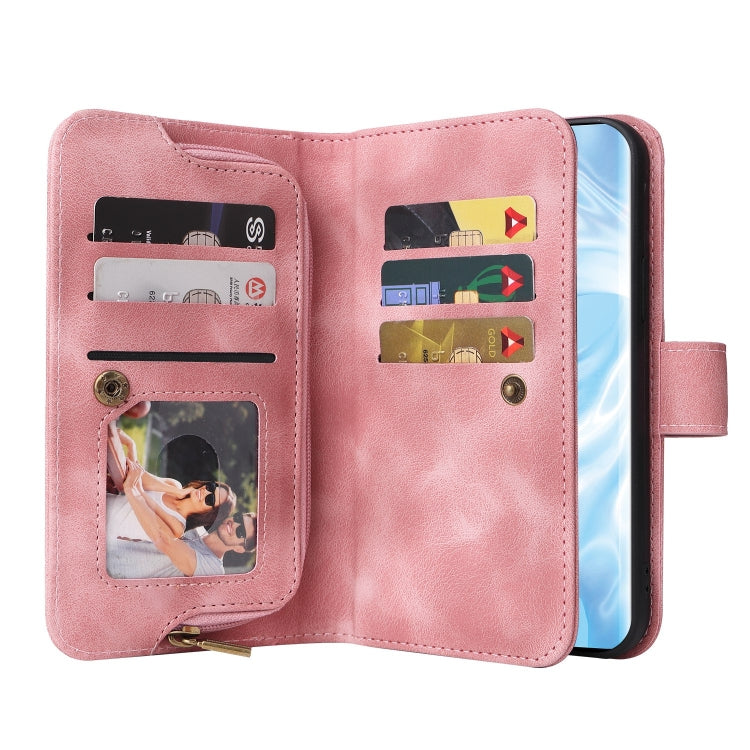 For Huawei P30 Pro Multifunctional Card Slot Zipper Wallet Leather Phone Case