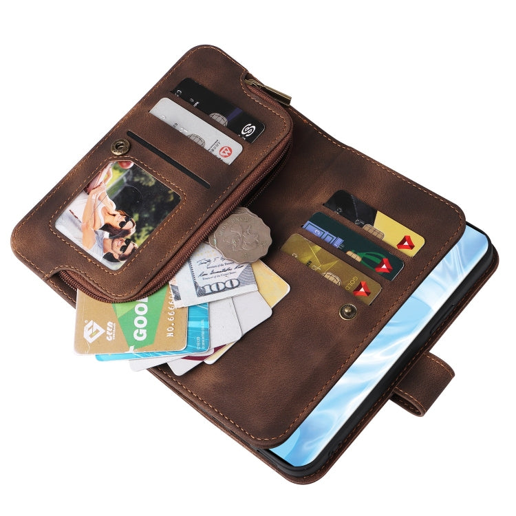 For Huawei P30 Pro Multifunctional Card Slot Zipper Wallet Leather Phone Case